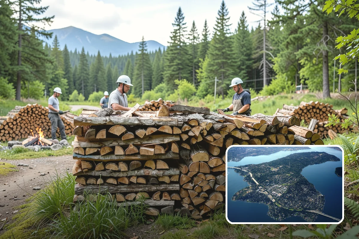 Residential Firewood Delivery in Mercer Island, King County, WA - Wood placed where it is most convenient for you