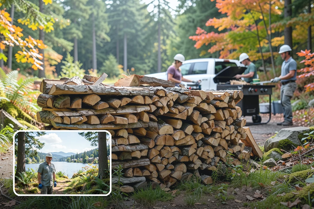 Residential Firewood Delivery in Milton, King County, WA - Wood placed where it is most convenient for you