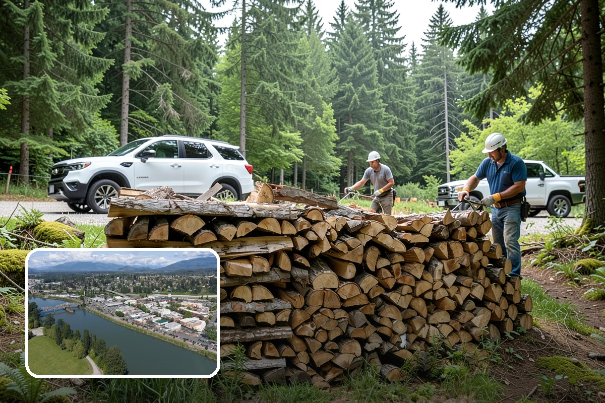 Residential Firewood Delivery in Mount Vernon, Skagit County, WA - Wood placed where it is most convenient for you