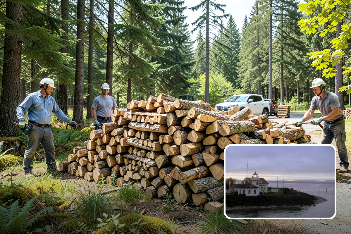 Residential Firewood Delivery in Mukilteo, Snohomish County, WA - Wood placed where it is most convenient for you