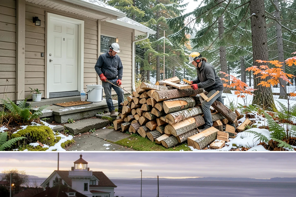 Residential Firewood Delivery in Mukilteo, Snohomish County, WA - Schedule residential delivery in early fall so your home is stocked before the cold, wet weather sets in.