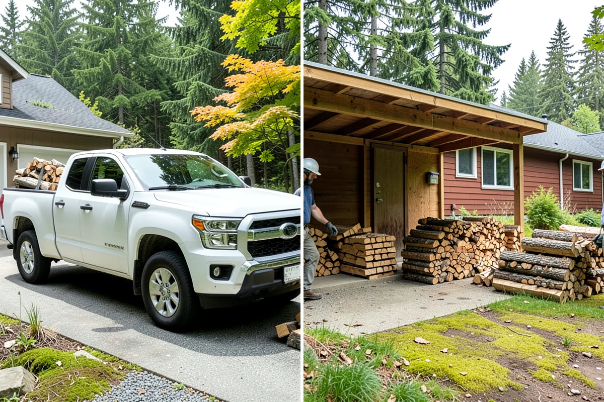 Residential Firewood Delivery in Shoreline, King County, WA - We confirm your address, quantity, and preferred drop spot