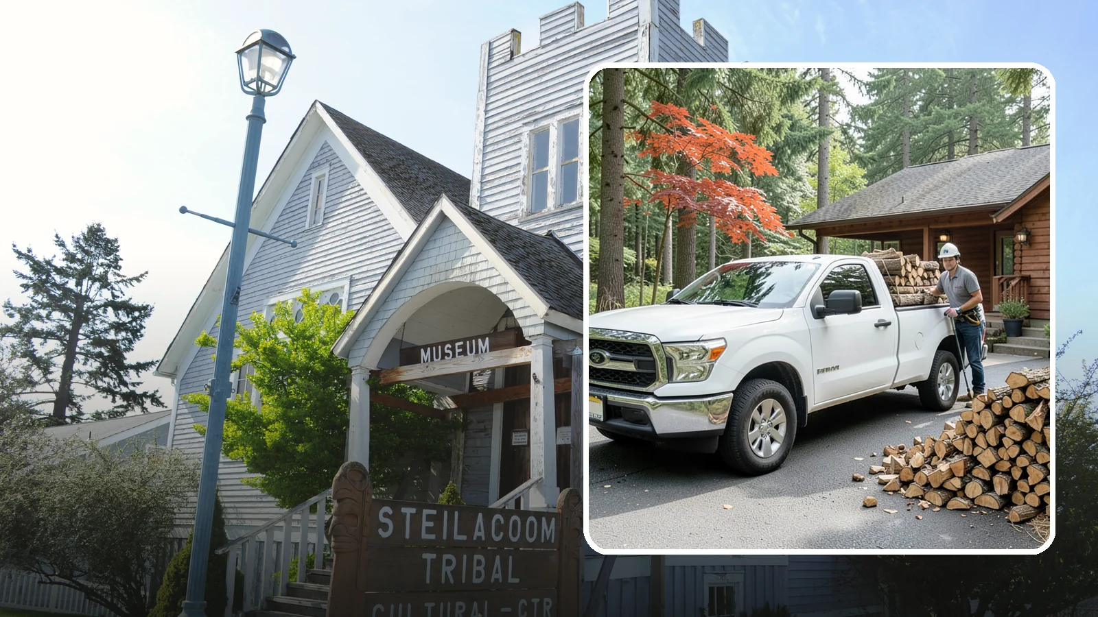 Residential Firewood Delivery in Steilacoom, Pierce County, WA - We deliver seasoned firewood directly to homes, placing it exactly where you want it around your Pacific Northwest property.