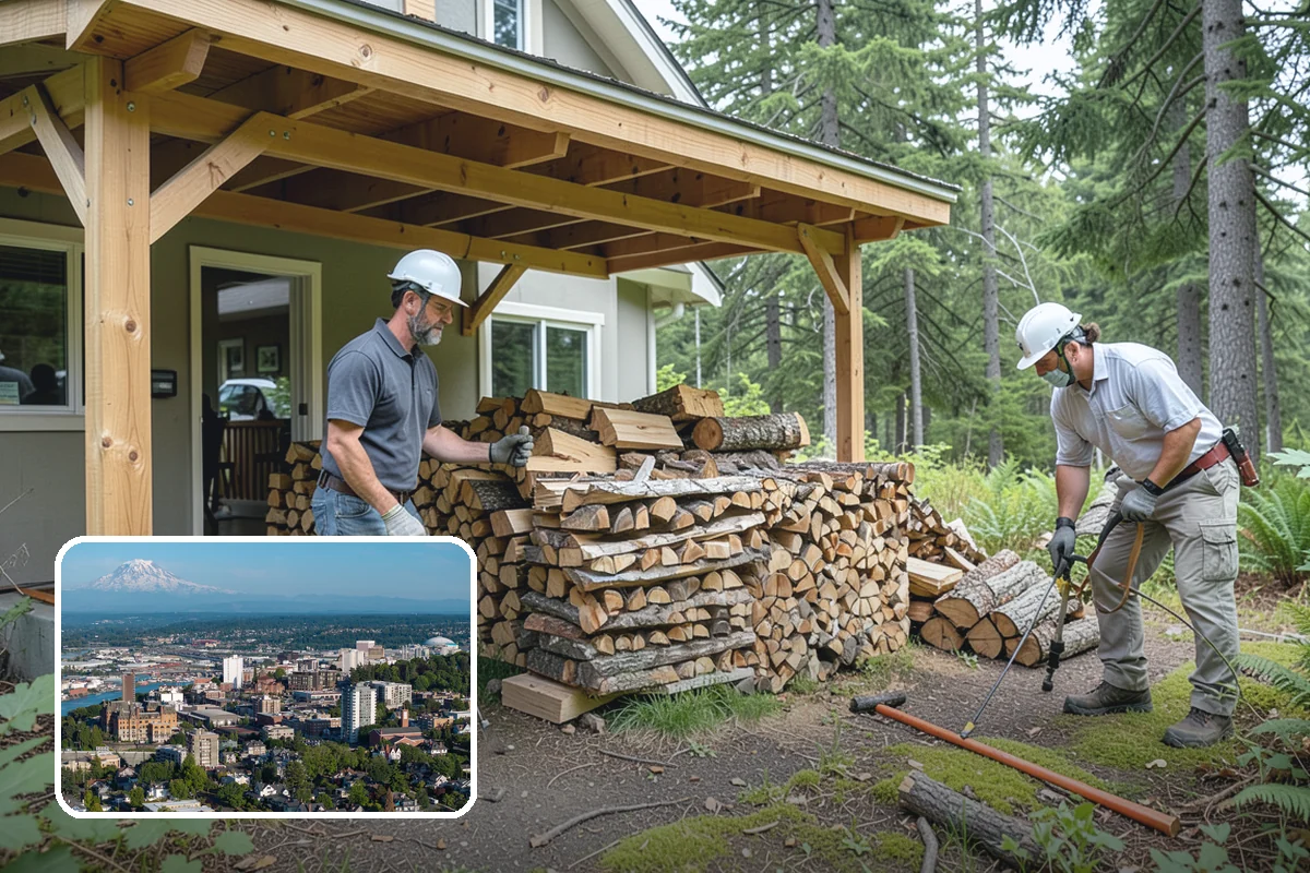 Residential Firewood Delivery in Tacoma, Pierce County, WA - Wood placed where it is most convenient for you