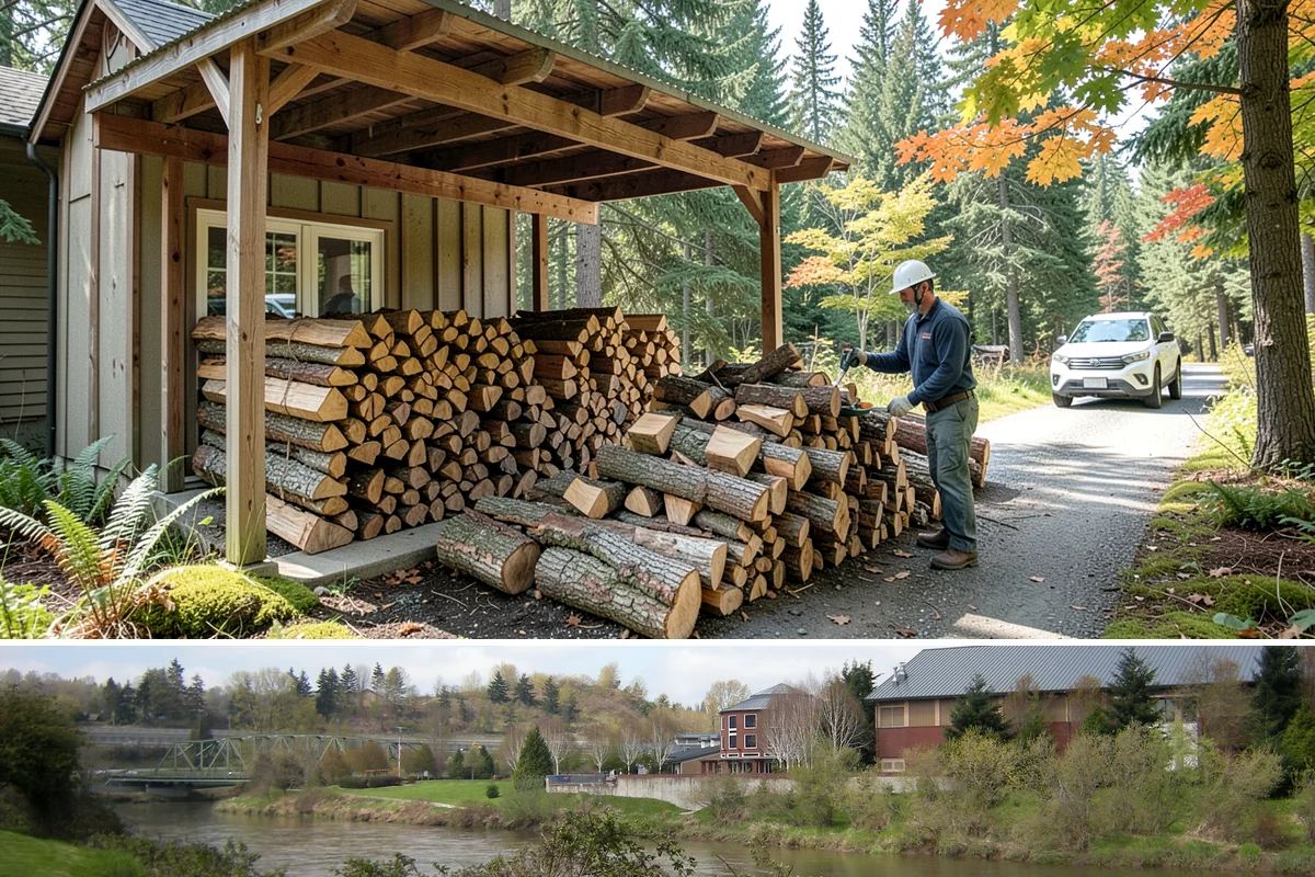 Residential Firewood Delivery in Tukwila, King County, WA - Schedule residential delivery in early fall so your home is stocked before the cold, wet weather sets in.