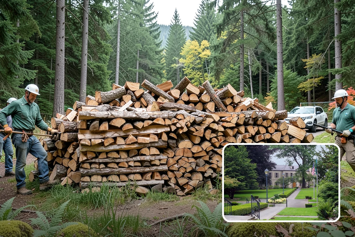 Residential Firewood Delivery in Woodinville, King County, WA - Wood placed where it is most convenient for you