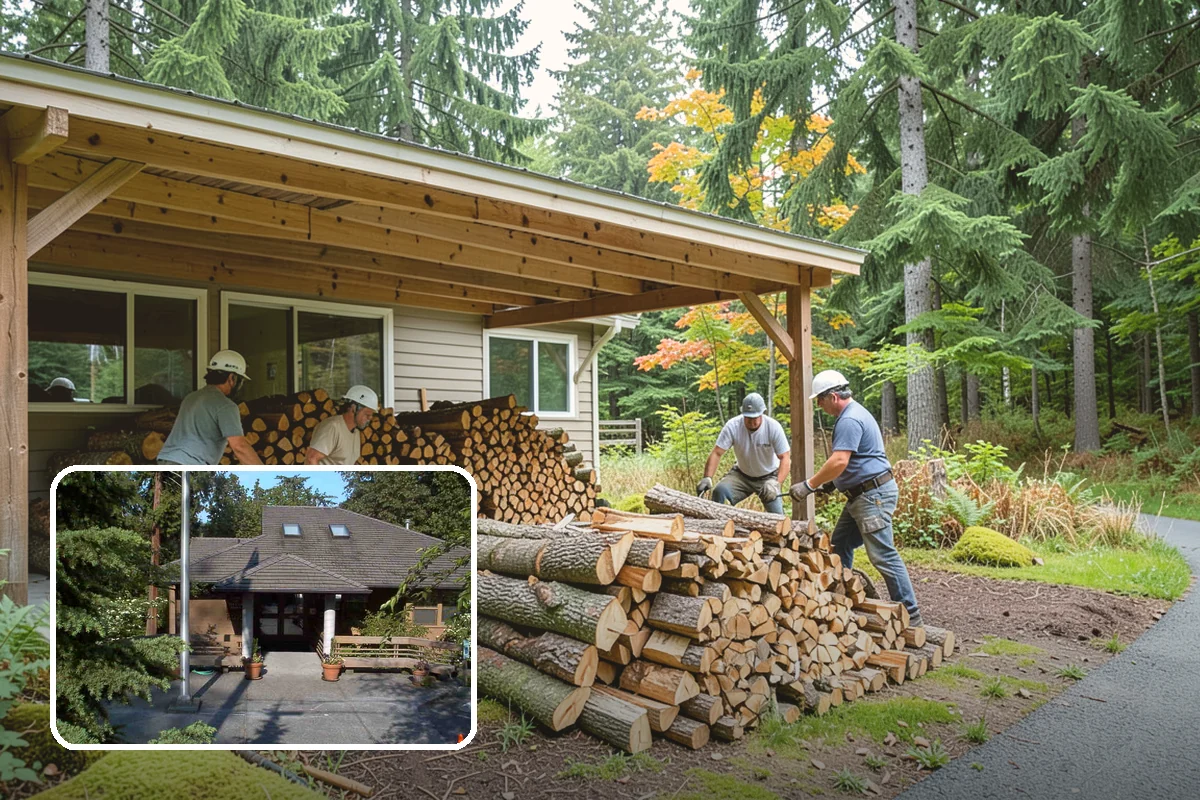 Residential Firewood Delivery in Yarrow Point, King County, WA - Wood placed where it is most convenient for you