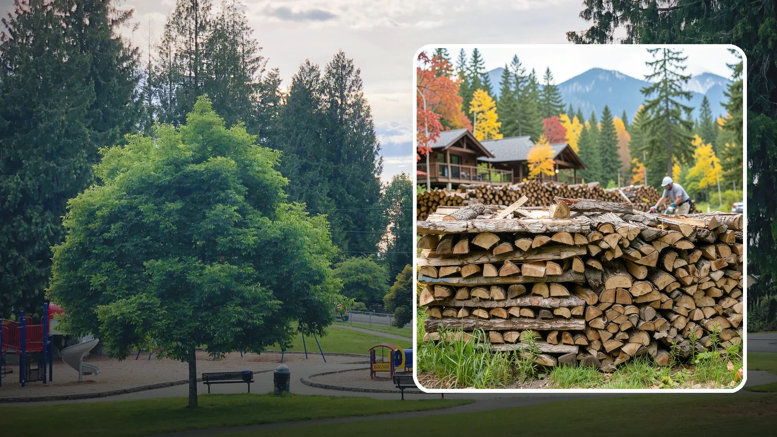 Resort Firewood in Bonney Lake, Pierce County, WA - We provide Pacific Northwest resorts with clean, seasoned firewood for guest fireplaces, fire pits, and gathering areas.