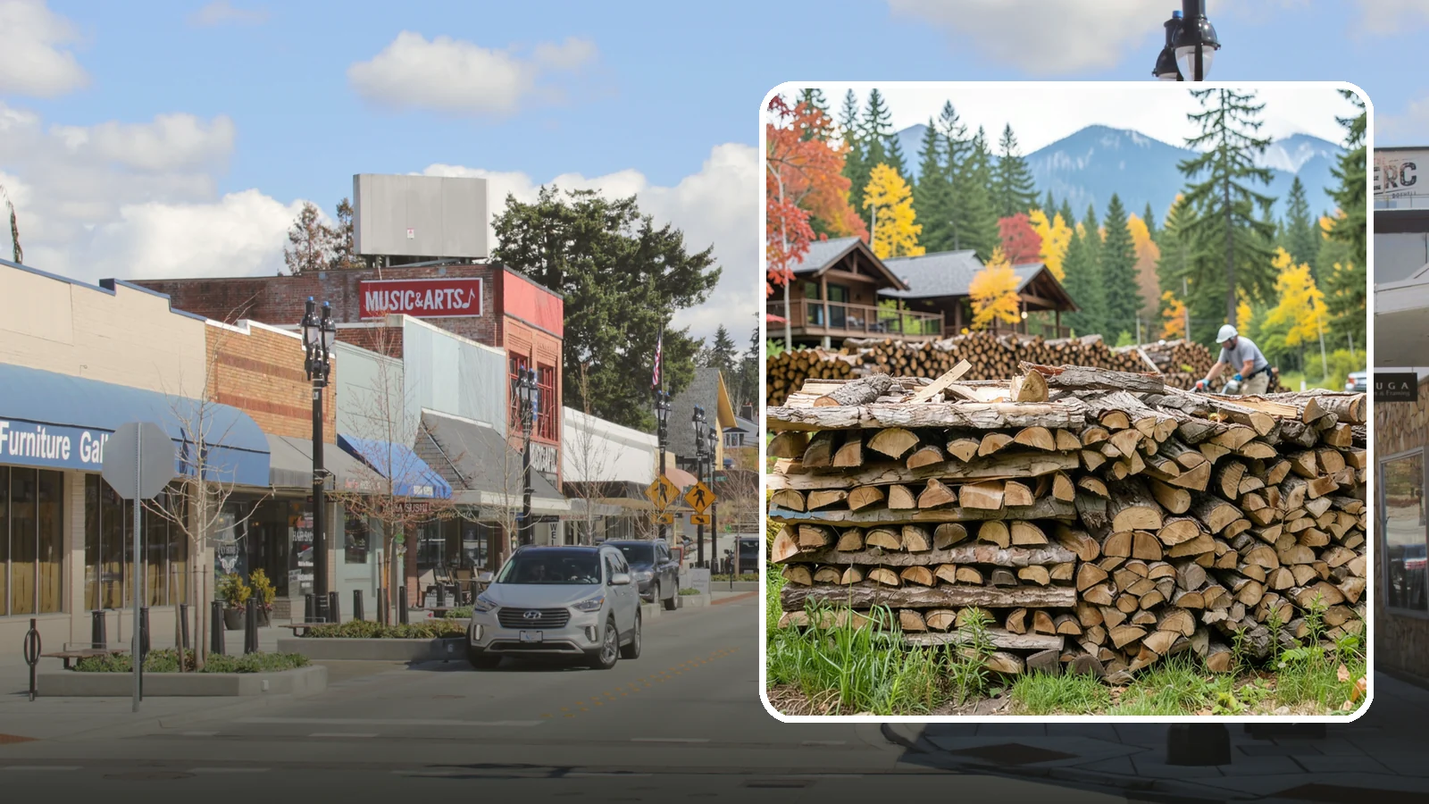 Resort Firewood in Bothell, King County, WA - We provide Pacific Northwest resorts with clean, seasoned firewood for guest fireplaces, fire pits, and gathering areas.