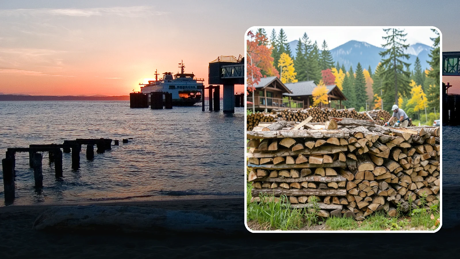 Resort Firewood in Edmonds, Snohomish County, WA - We provide Pacific Northwest resorts with clean, seasoned firewood for guest fireplaces, fire pits, and gathering areas.