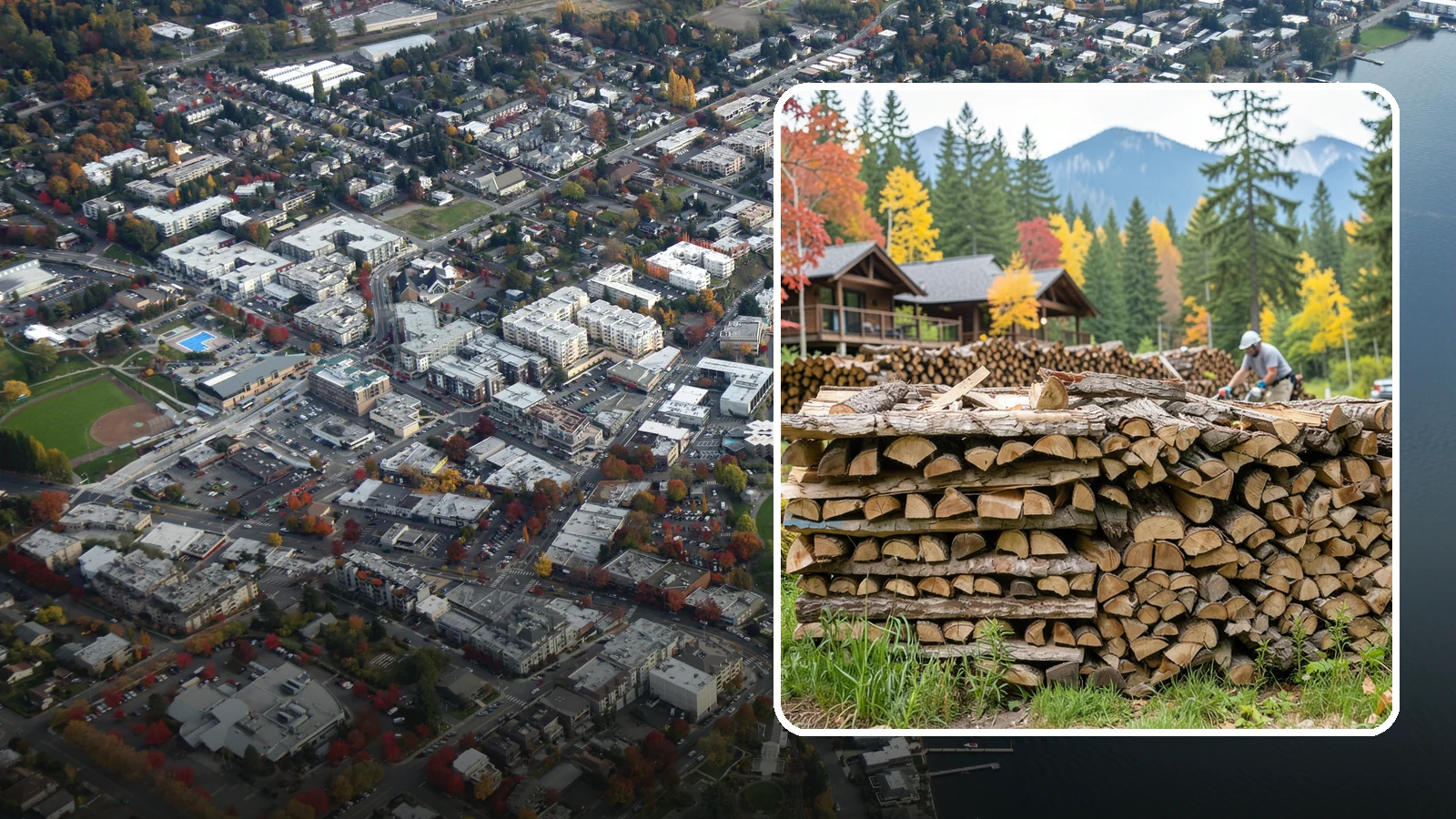 Resort Firewood in Kirkland, King County, WA - We provide Pacific Northwest resorts with clean, seasoned firewood for guest fireplaces, fire pits, and gathering areas.