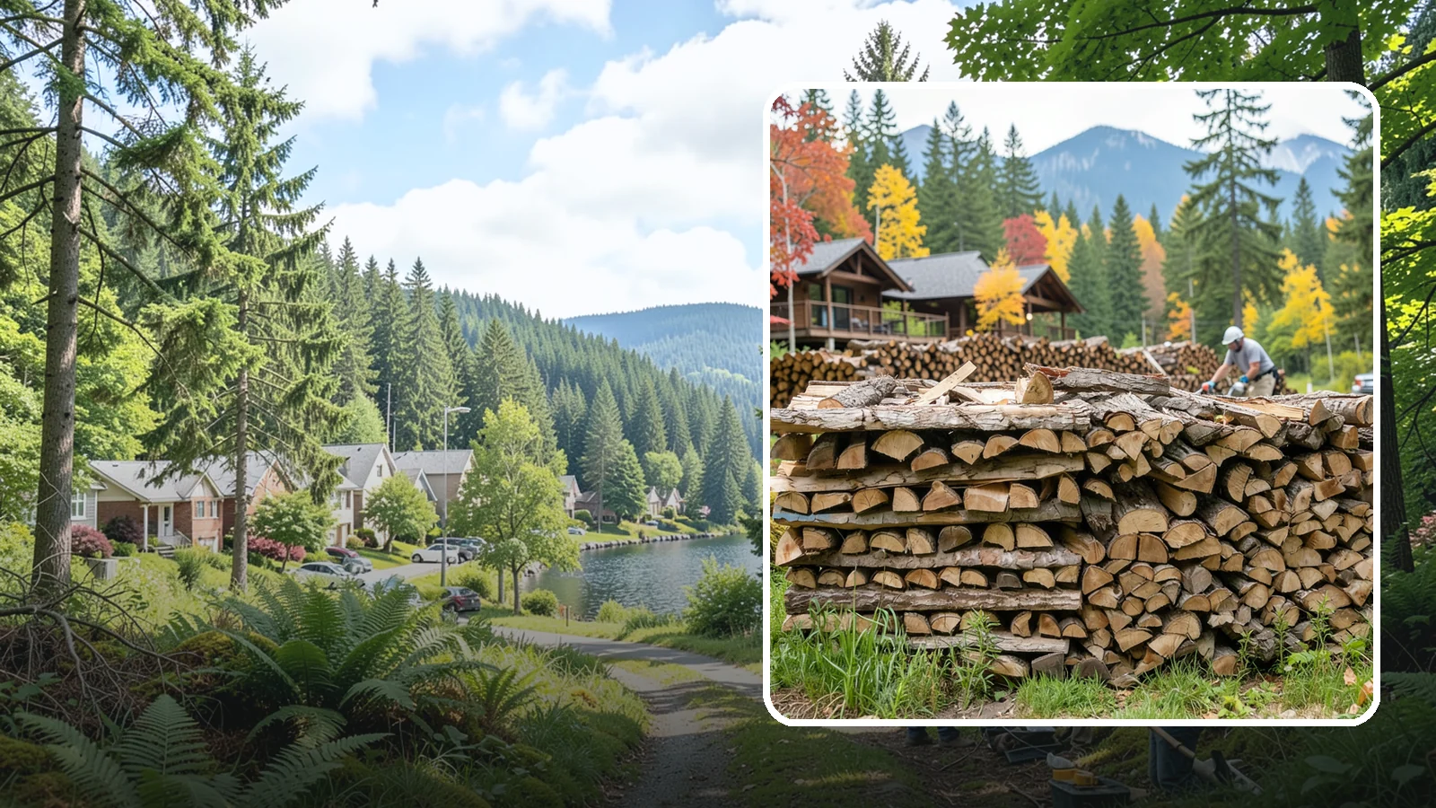 Resort Firewood in Lake Forest Park, King County, WA - We provide Pacific Northwest resorts with clean, seasoned firewood for guest fireplaces, fire pits, and gathering areas.