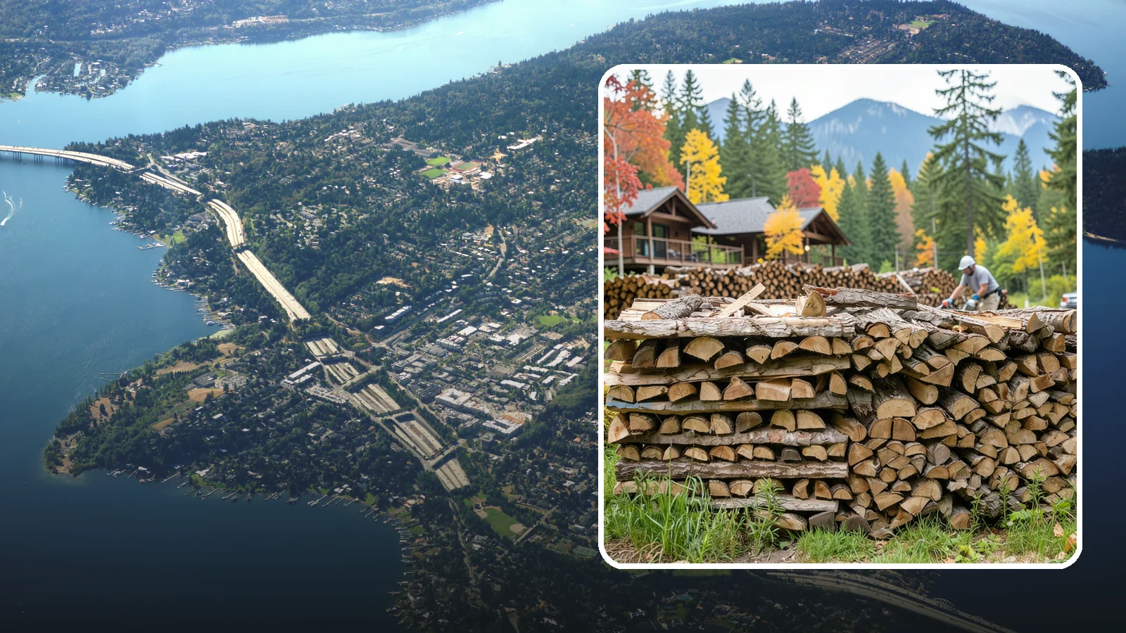 Resort Firewood in Mercer Island, King County, WA - We provide Pacific Northwest resorts with clean, seasoned firewood for guest fireplaces, fire pits, and gathering areas.