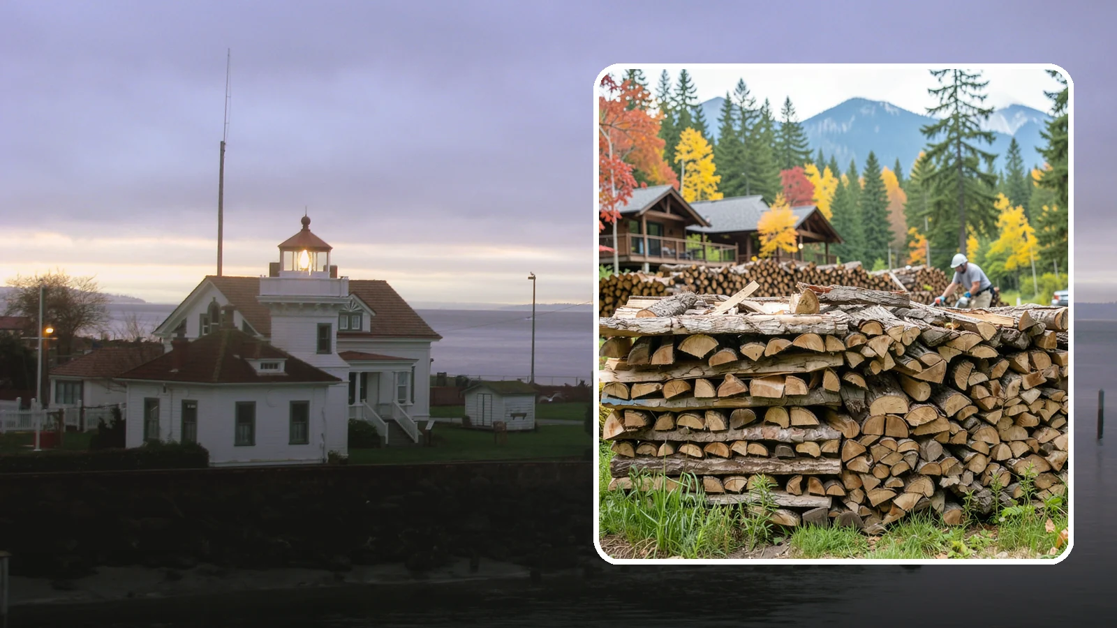 Resort Firewood in Mukilteo, Snohomish County, WA - We provide Pacific Northwest resorts with clean, seasoned firewood for guest fireplaces, fire pits, and gathering areas.