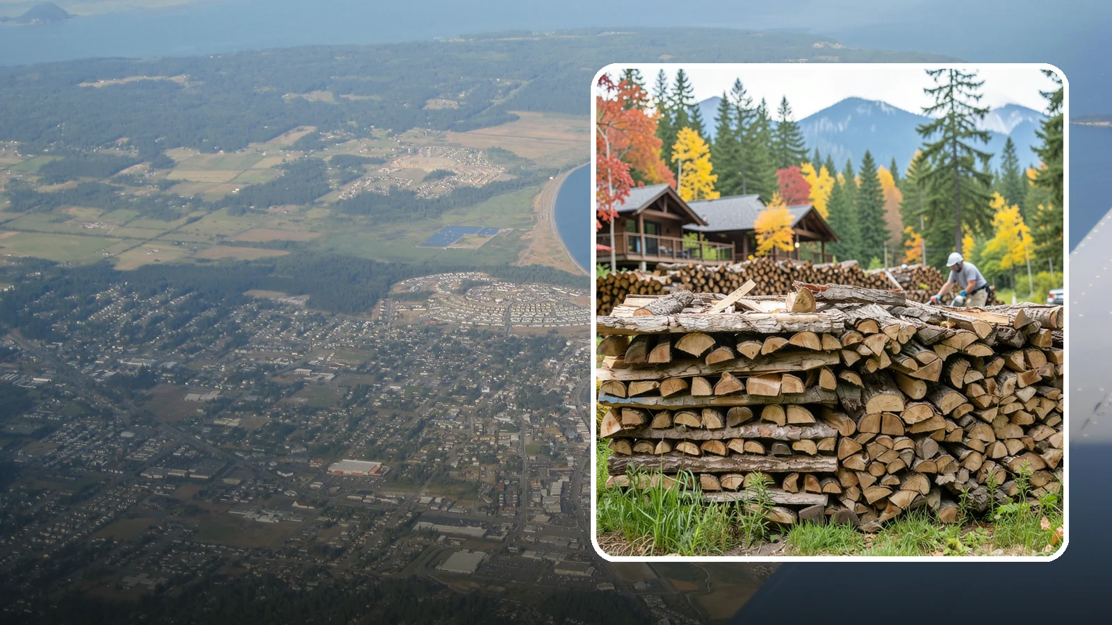 Resort Firewood in Oak Harbor, Island County, WA - We provide Pacific Northwest resorts with clean, seasoned firewood for guest fireplaces, fire pits, and gathering areas.