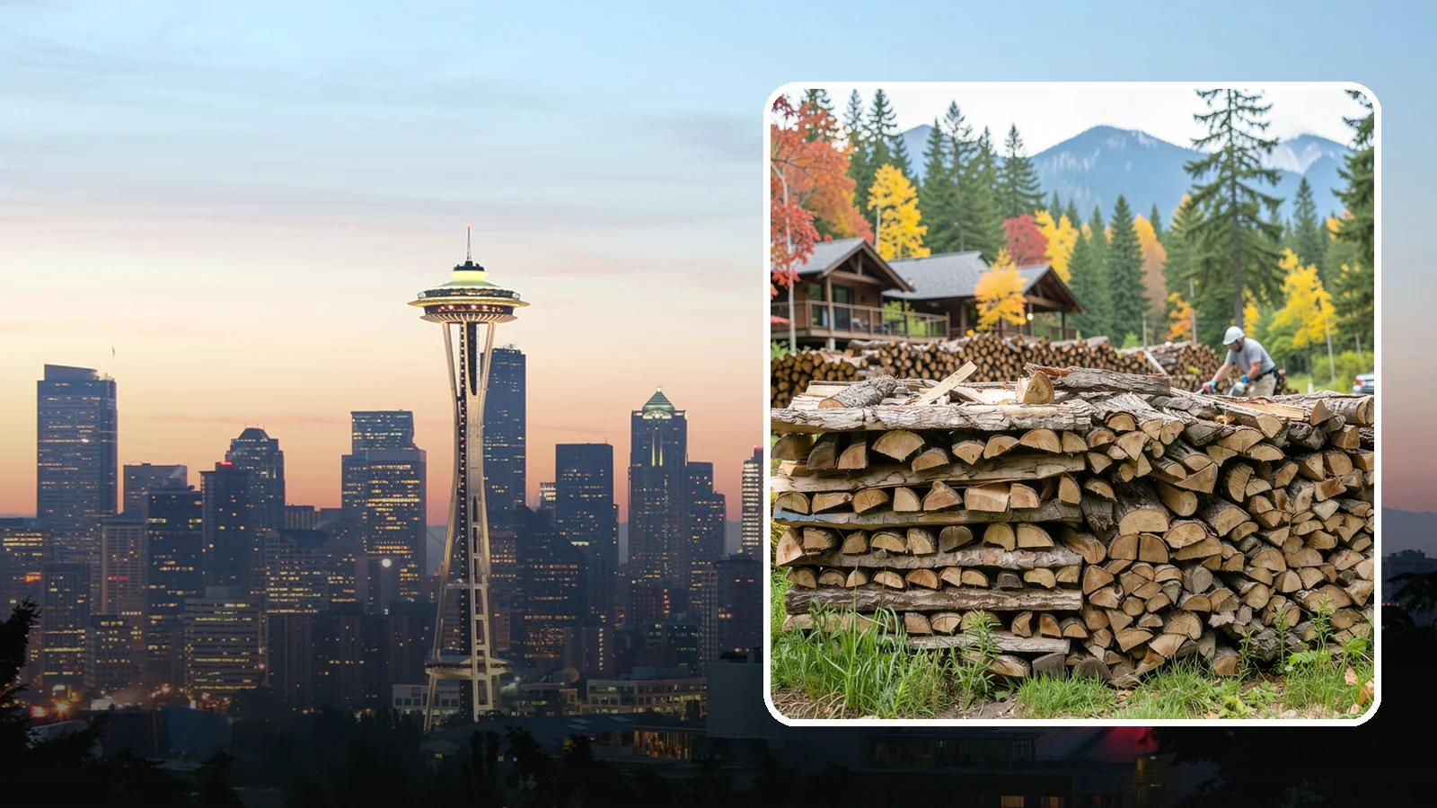 Resort Firewood in Seattle, King County, WA - We provide Pacific Northwest resorts with clean, seasoned firewood for guest fireplaces, fire pits, and gathering areas.