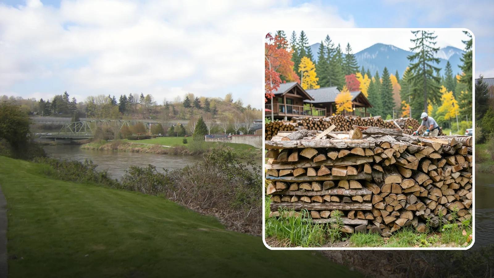 Resort Firewood in Tukwila, King County, WA - We provide Pacific Northwest resorts with clean, seasoned firewood for guest fireplaces, fire pits, and gathering areas.