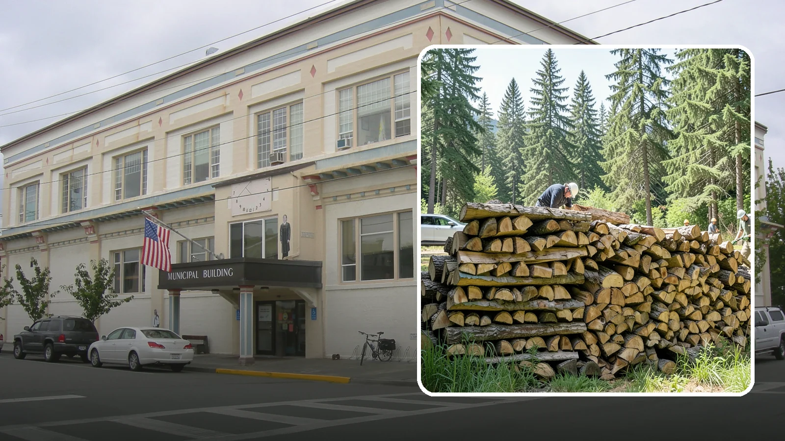 Rick of Firewood in Anacortes, Skagit County, WA - A rick of firewood, a stacked row of wood offering a flexible mid-size quantity for home burning.