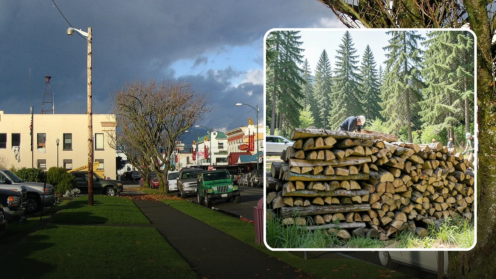 Rick of Firewood in Arlington, Snohomish County, WA - A rick of firewood, a stacked row of wood offering a flexible mid-size quantity for home burning.