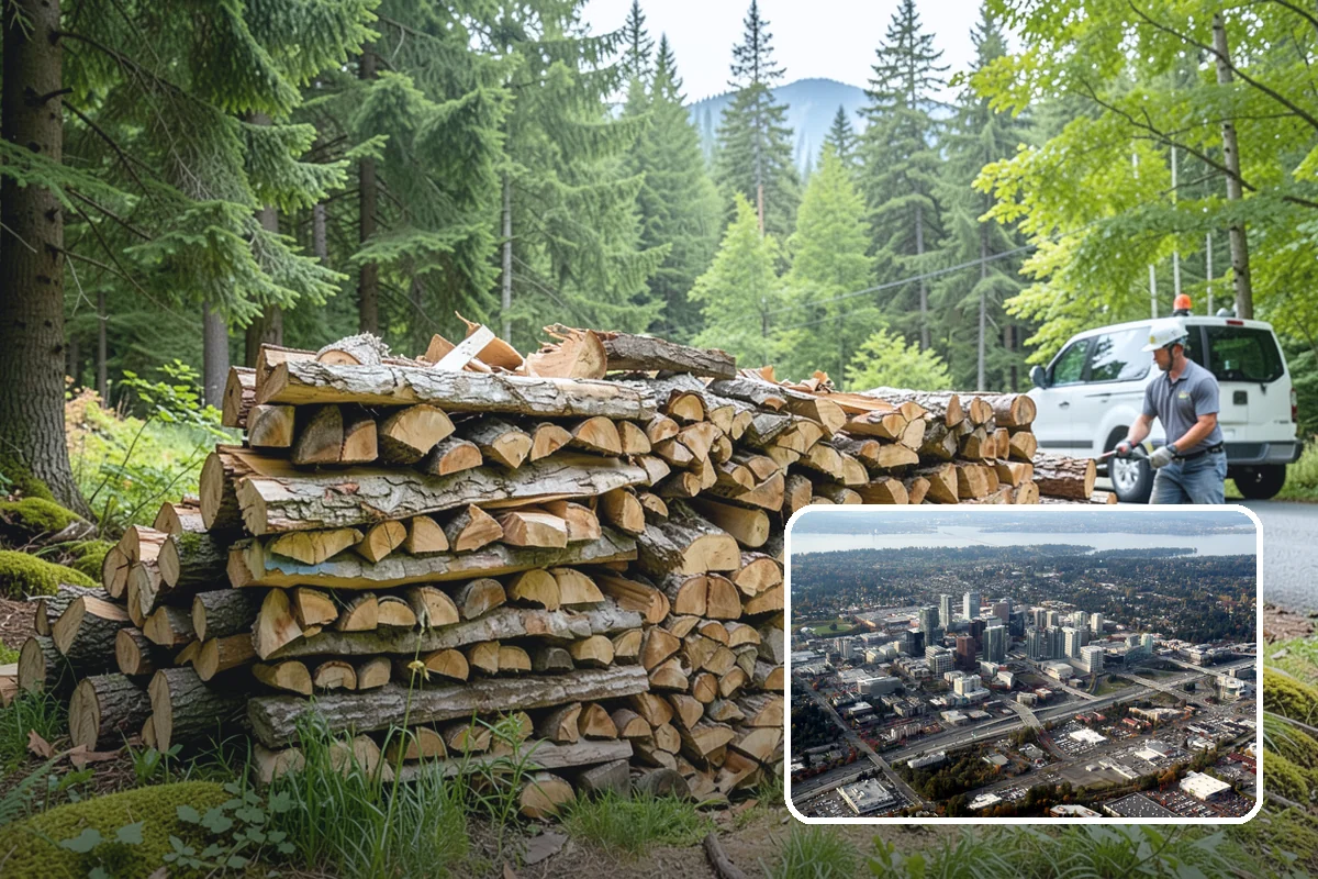 Rick of Firewood in Bellevue, King County, WA - A generous row of wood without a full-cord commitment