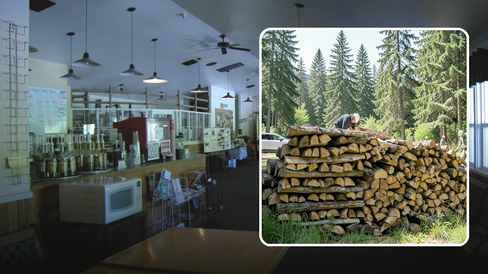 Rick of Firewood in Black Diamond, King County, WA - A rick of firewood, a stacked row of wood offering a flexible mid-size quantity for home burning.