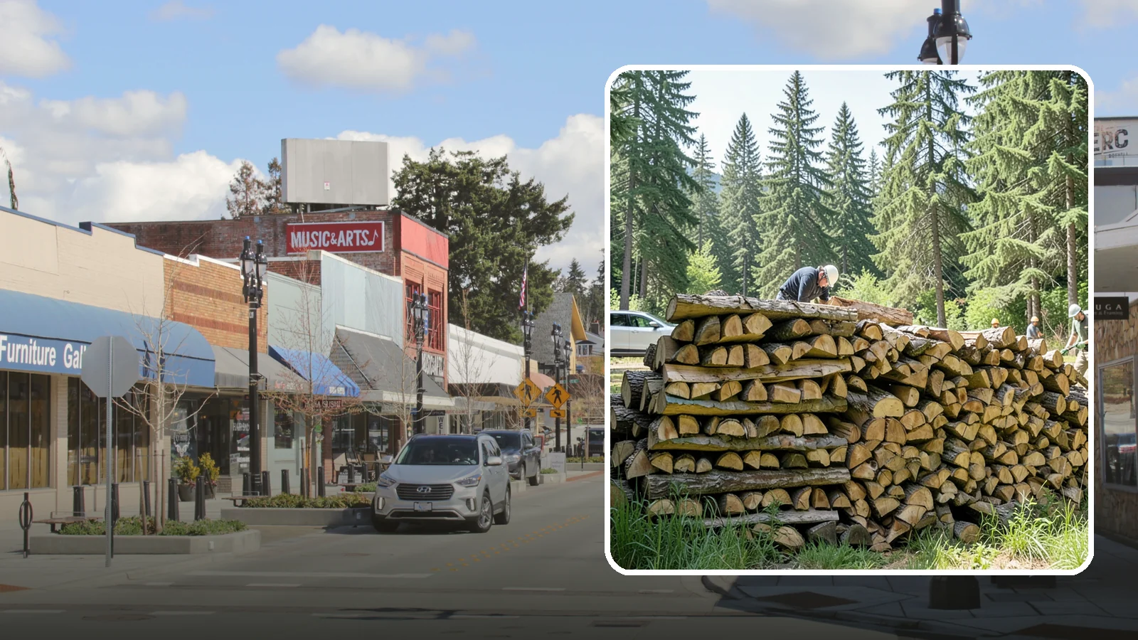 Rick of Firewood in Bothell, King County, WA - A rick of firewood, a stacked row of wood offering a flexible mid-size quantity for home burning.