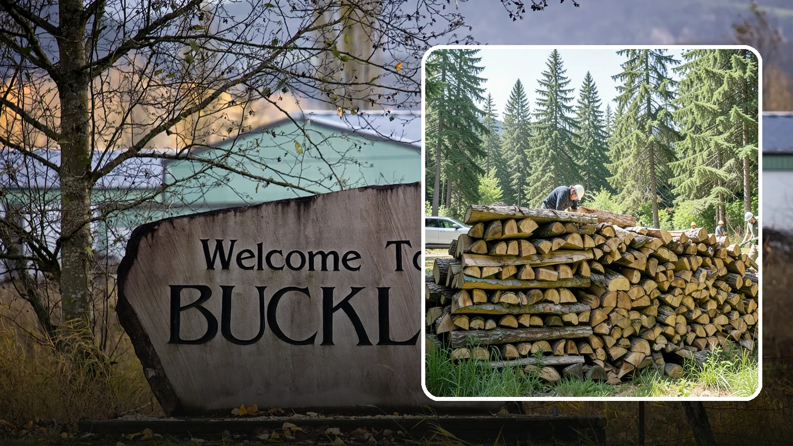 Rick of Firewood in Buckley, Pierce County, WA - A rick of firewood, a stacked row of wood offering a flexible mid-size quantity for home burning.