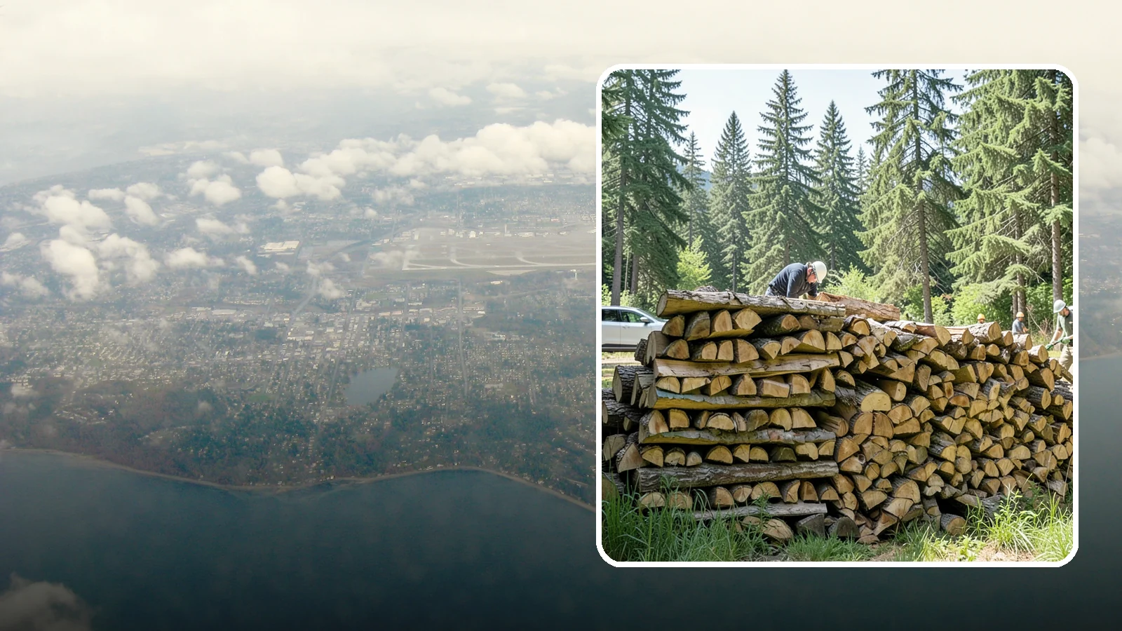 Rick of Firewood in Burien, King County, WA - A rick of firewood, a stacked row of wood offering a flexible mid-size quantity for home burning.