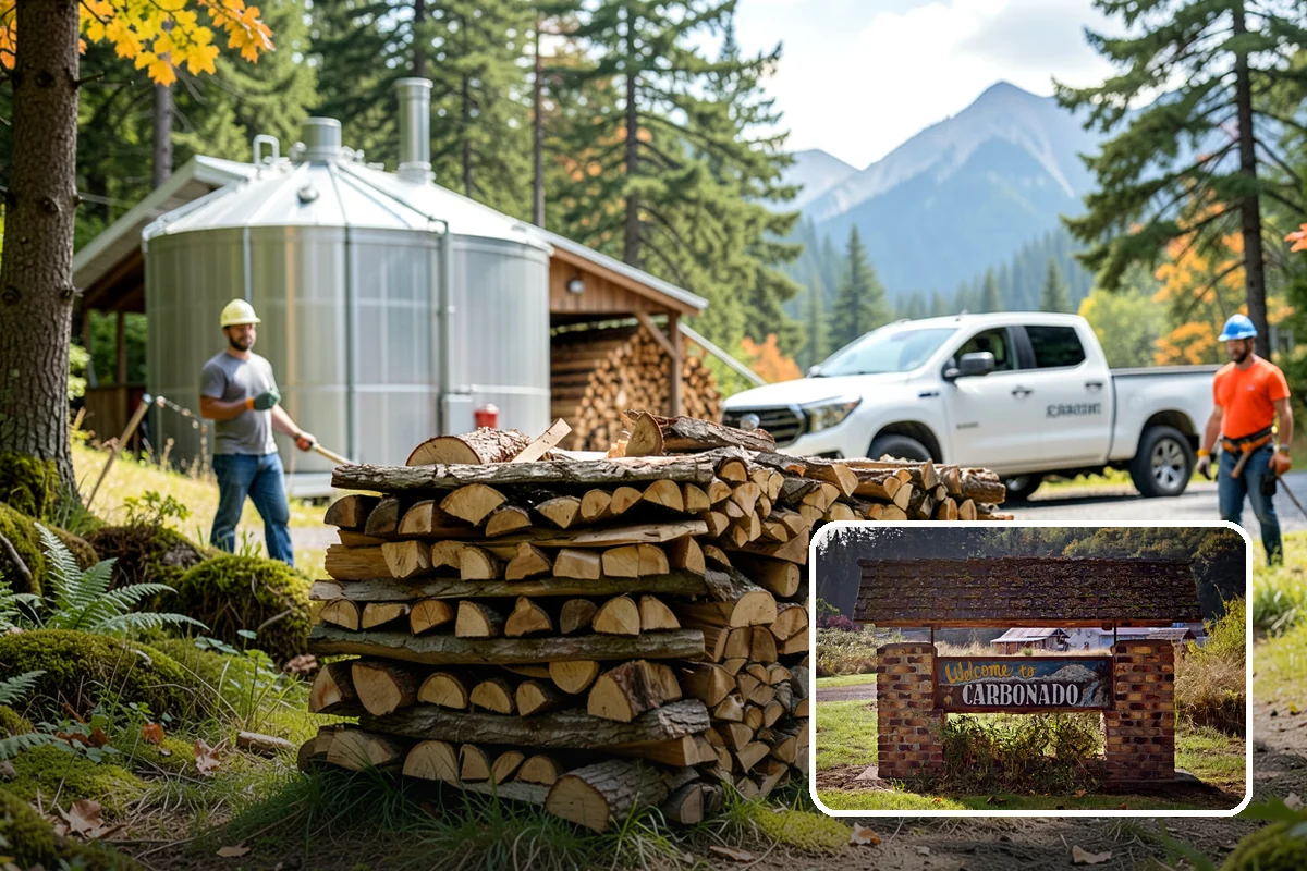 Rick of Firewood in Carbonado, Pierce County, WA - A generous row of wood without a full-cord commitment