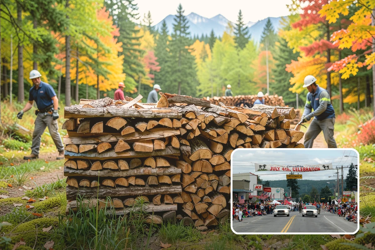 Rick of Firewood in Carnation, King County, WA - A generous row of wood without a full-cord commitment