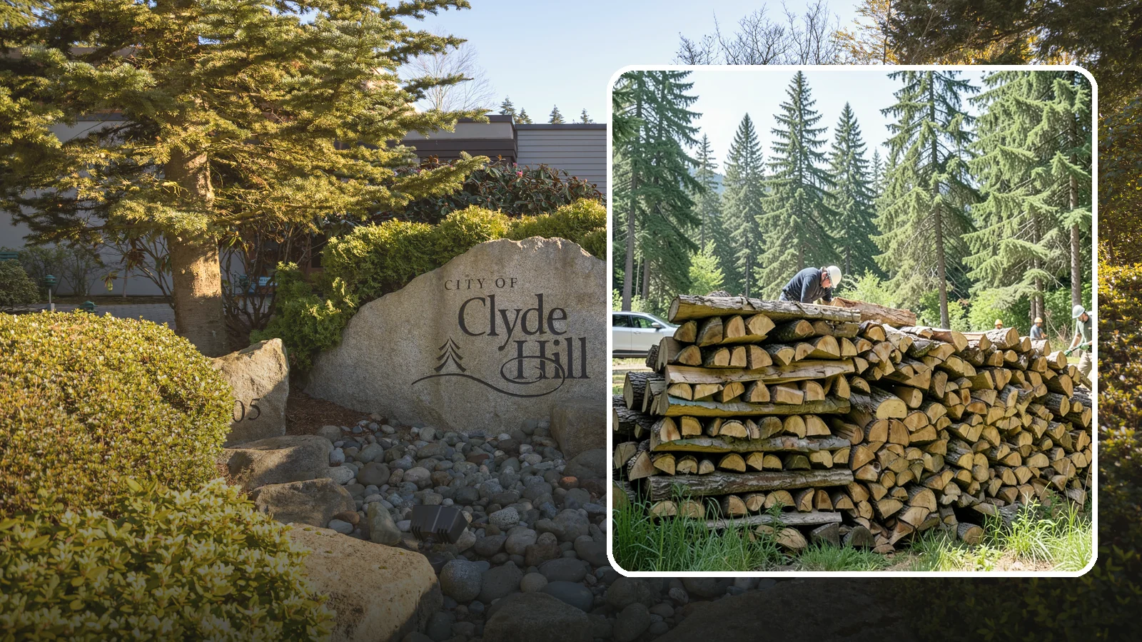 Rick of Firewood in Clyde Hill, King County, WA - A rick of firewood, a stacked row of wood offering a flexible mid-size quantity for home burning.