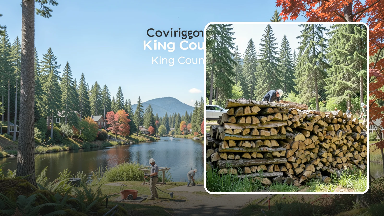 Rick of Firewood in Covington, King County, WA - A rick of firewood, a stacked row of wood offering a flexible mid-size quantity for home burning.