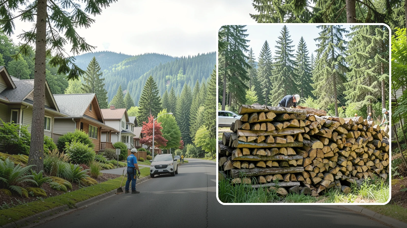 Rick of Firewood in Darrington, Snohomish County, WA - A rick of firewood, a stacked row of wood offering a flexible mid-size quantity for home burning.