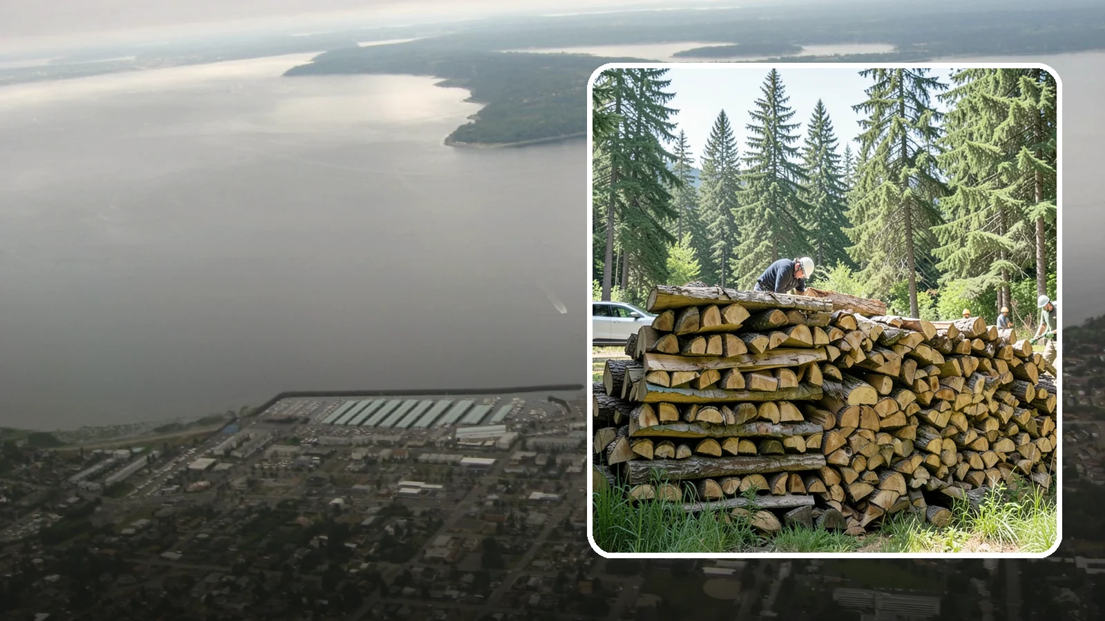 Rick of Firewood in Des Moines, King County, WA - A rick of firewood, a stacked row of wood offering a flexible mid-size quantity for home burning.