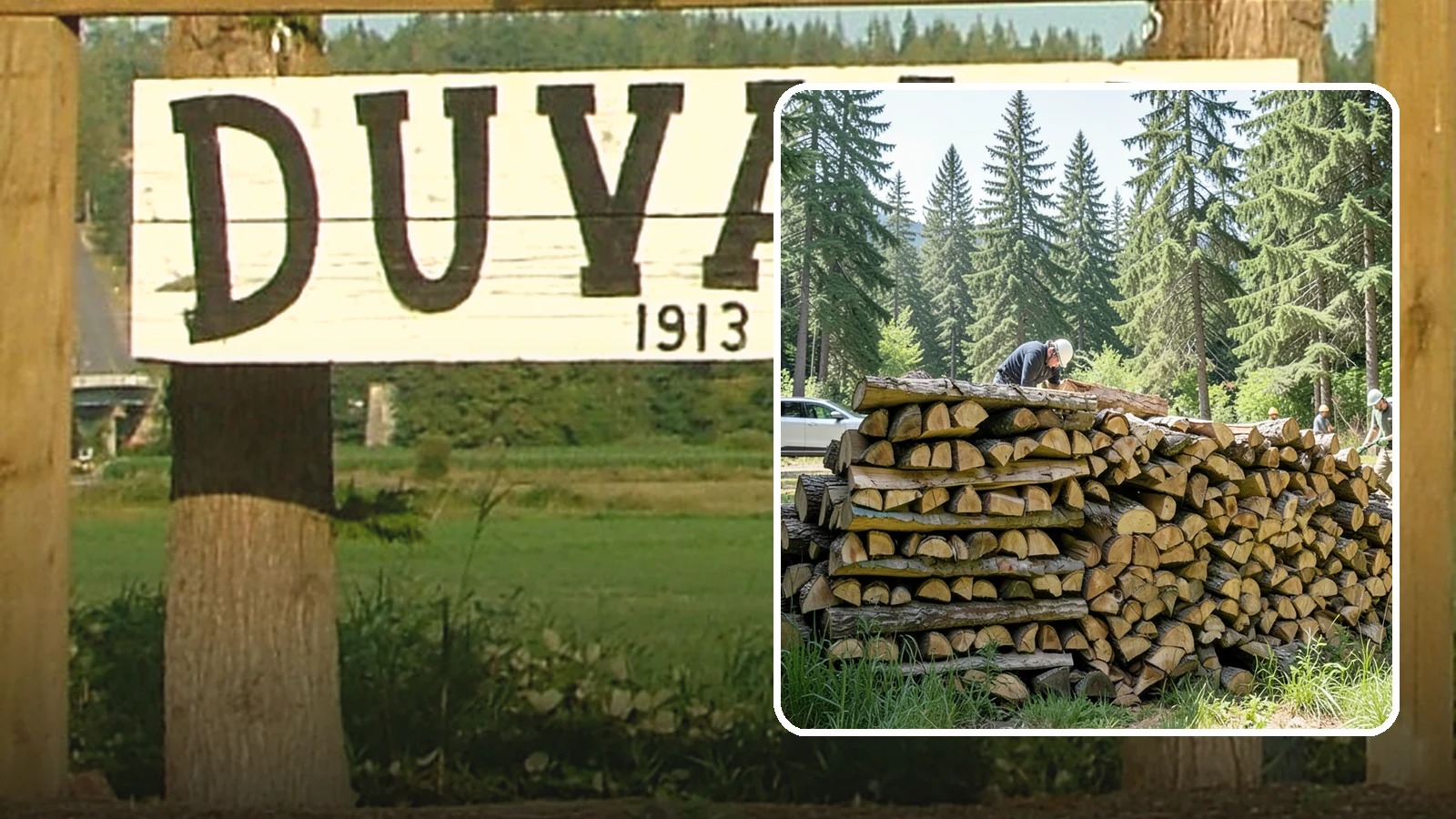 Rick of Firewood in Duvall, King County, WA - A rick of firewood, a stacked row of wood offering a flexible mid-size quantity for home burning.