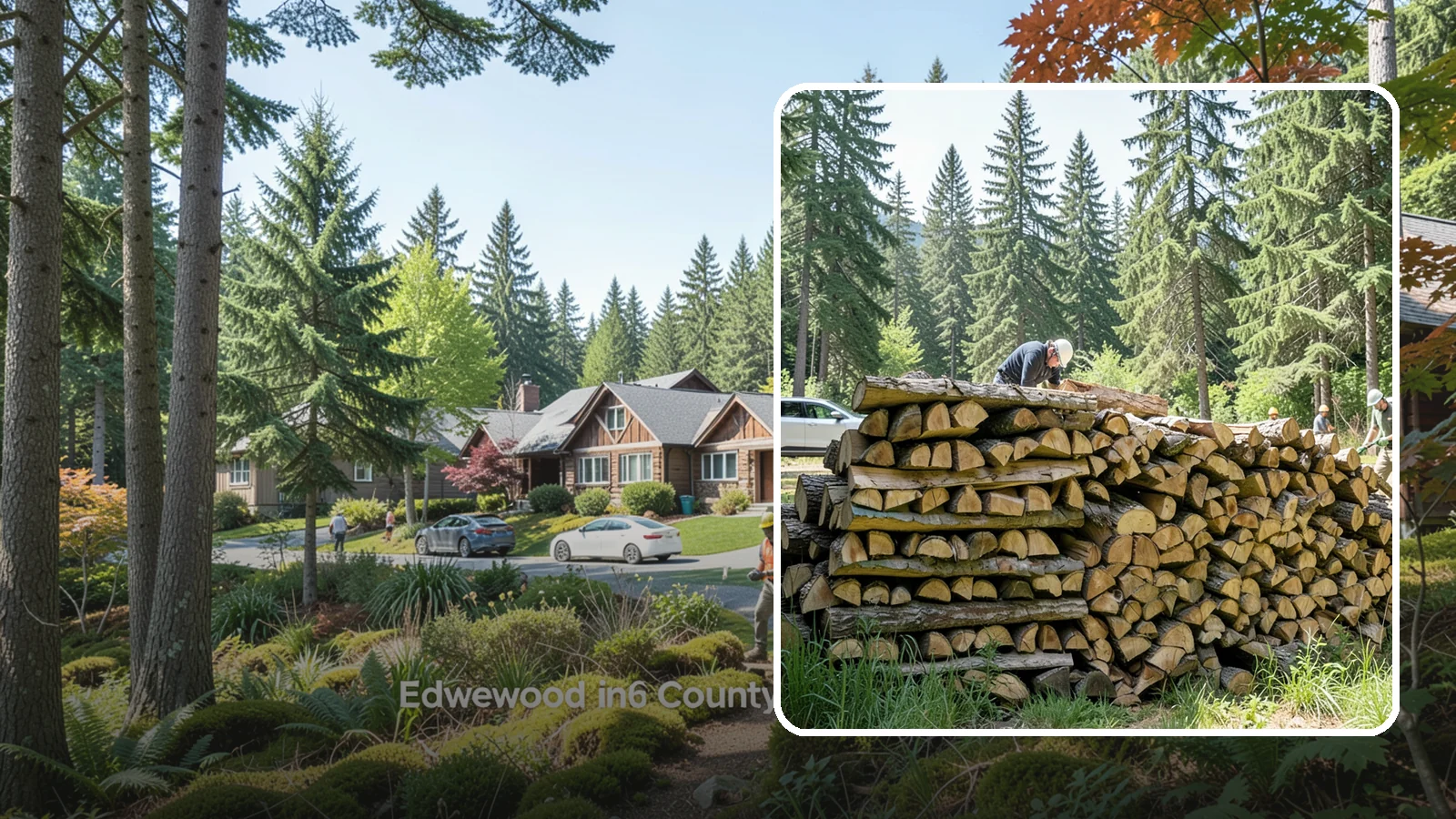 Rick of Firewood in Edgewood, WA - A rick of firewood, a stacked row of wood offering a flexible mid-size quantity for home burning.