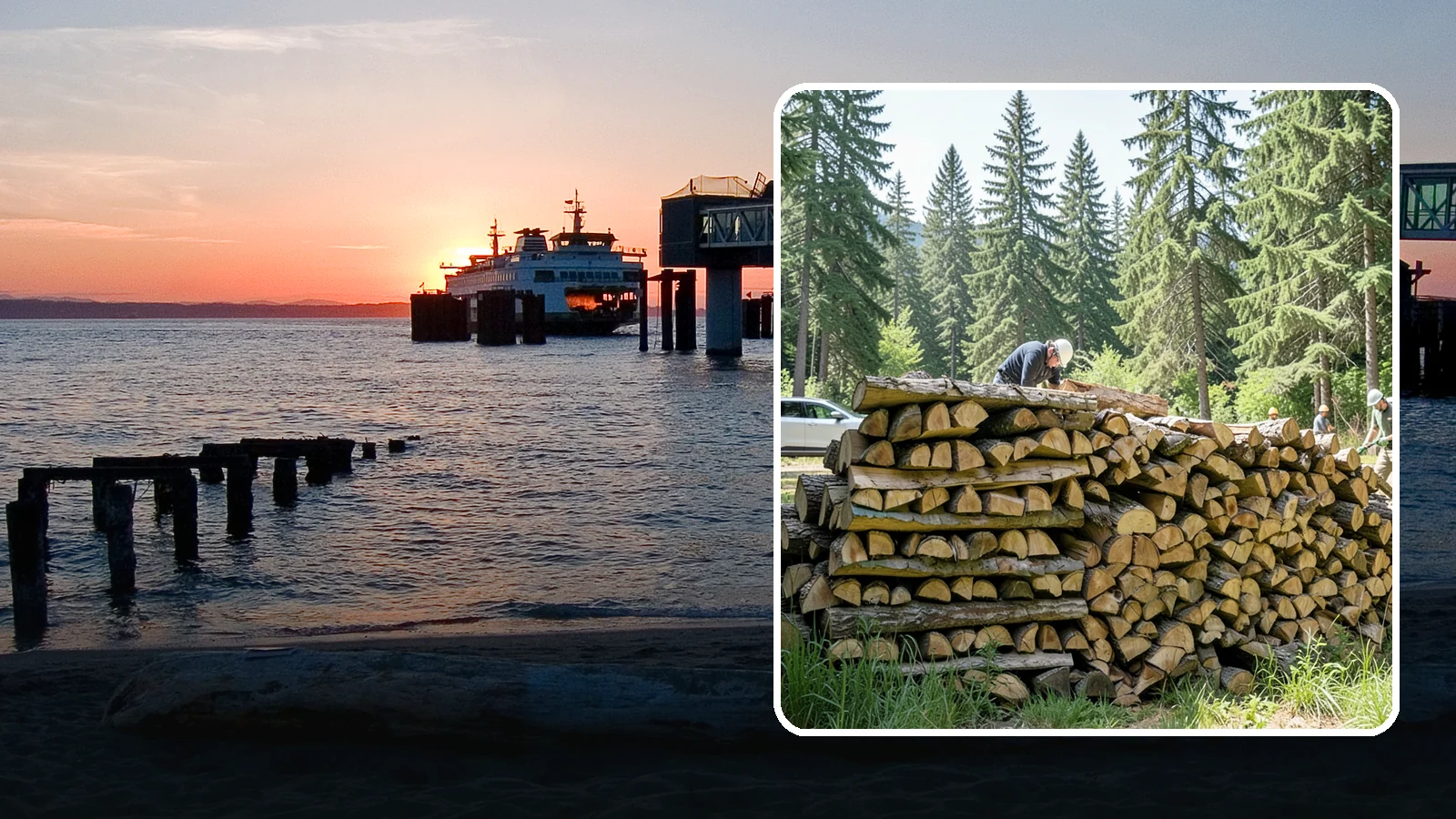 Rick of Firewood in Edmonds, Snohomish County, WA - A rick of firewood, a stacked row of wood offering a flexible mid-size quantity for home burning.
