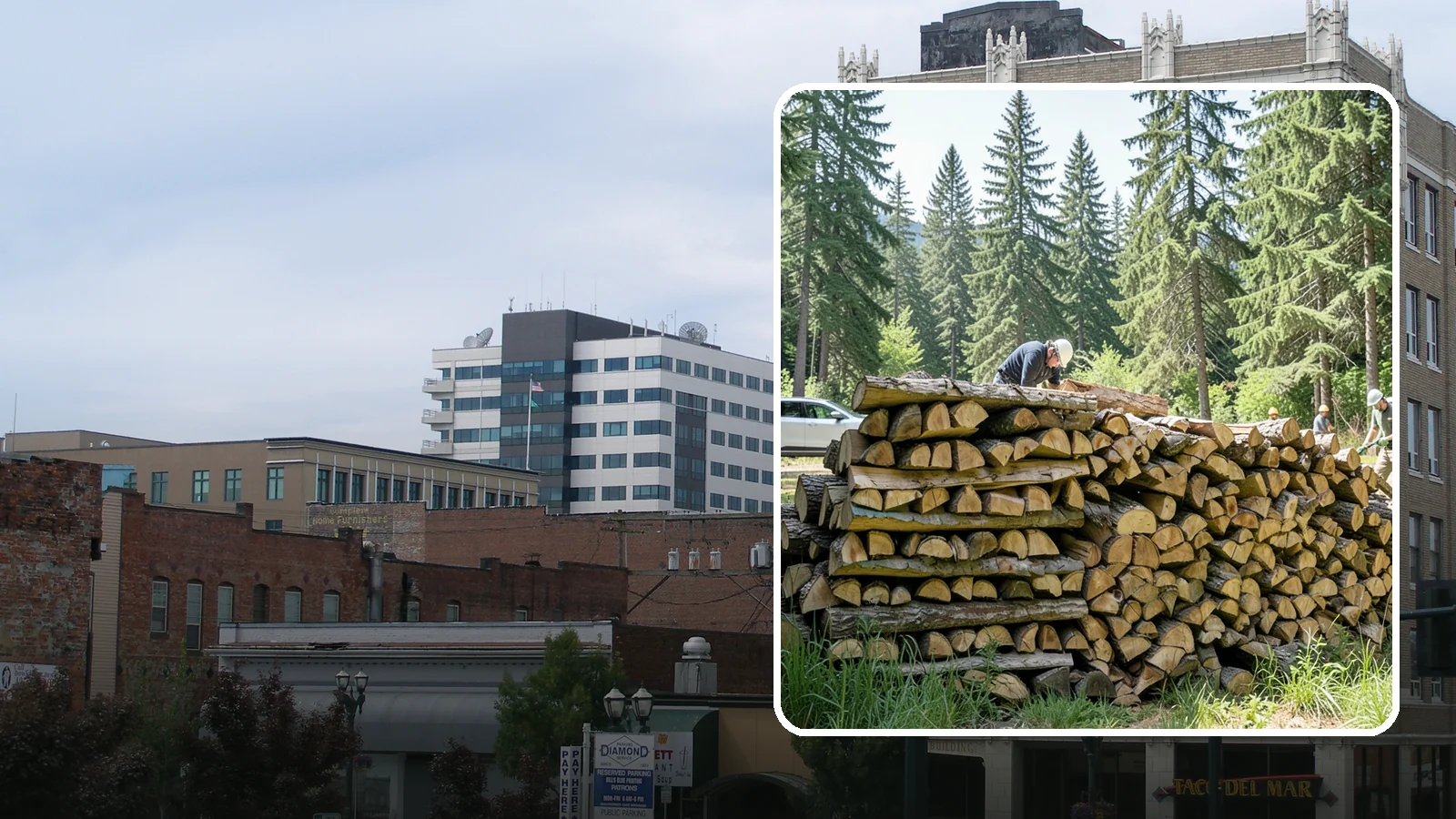 Rick of Firewood in Everett, Snohomish County, WA - A rick of firewood, a stacked row of wood offering a flexible mid-size quantity for home burning.