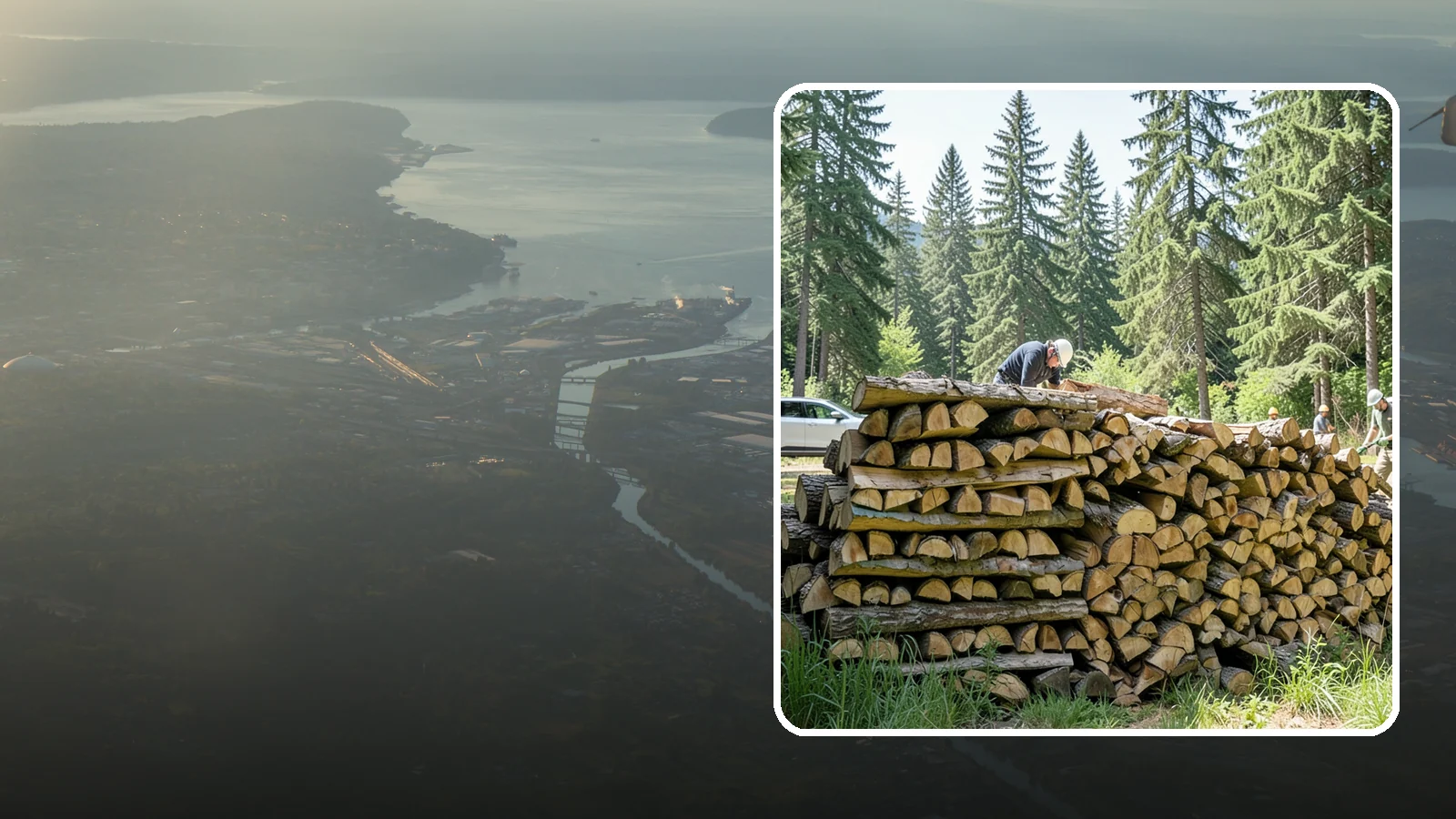 Rick of Firewood in Fife, Pierce County, WA - A rick of firewood, a stacked row of wood offering a flexible mid-size quantity for home burning.
