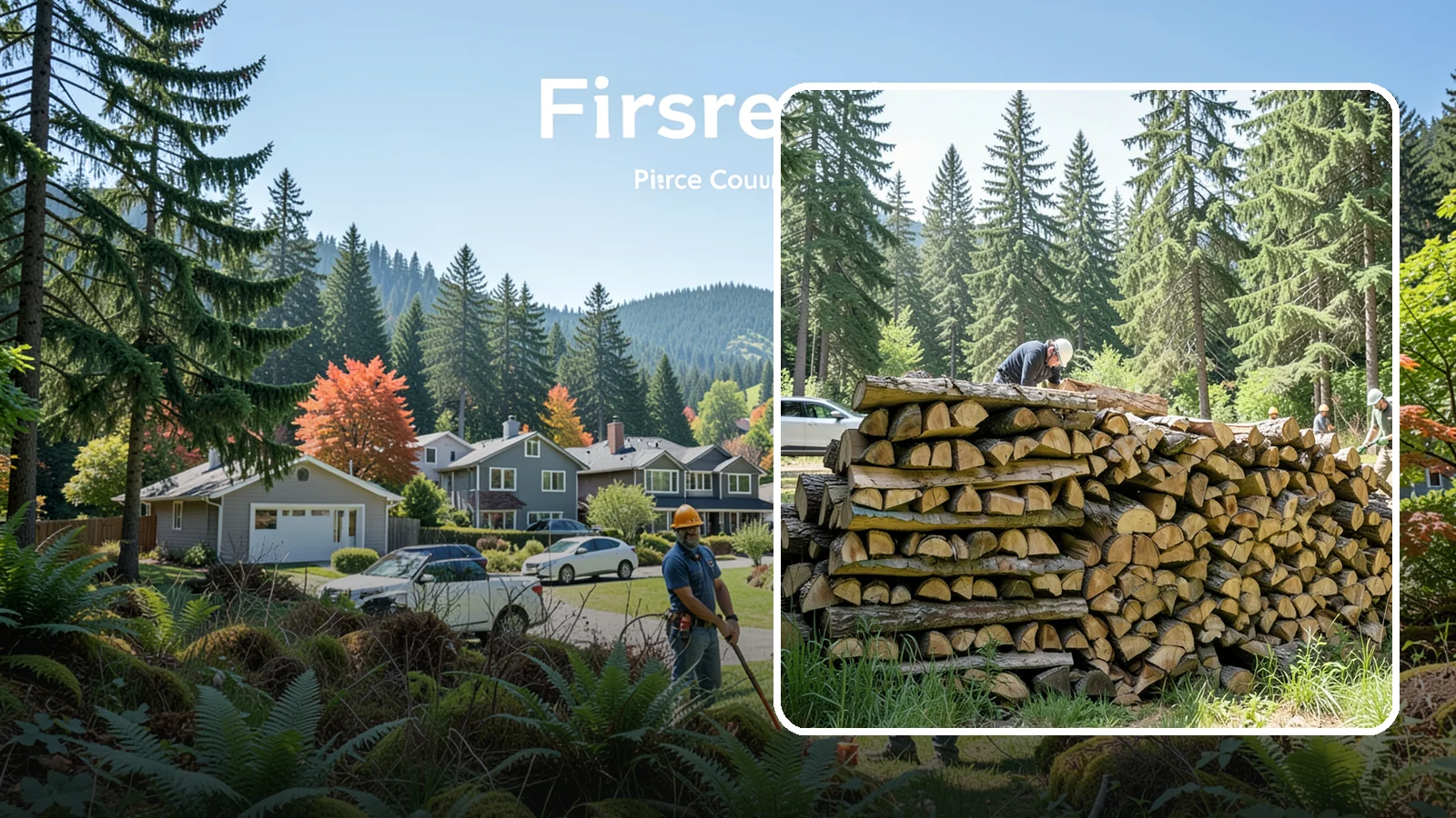 Rick of Firewood in Fircrest, Pierce County, WA - A rick of firewood, a stacked row of wood offering a flexible mid-size quantity for home burning.