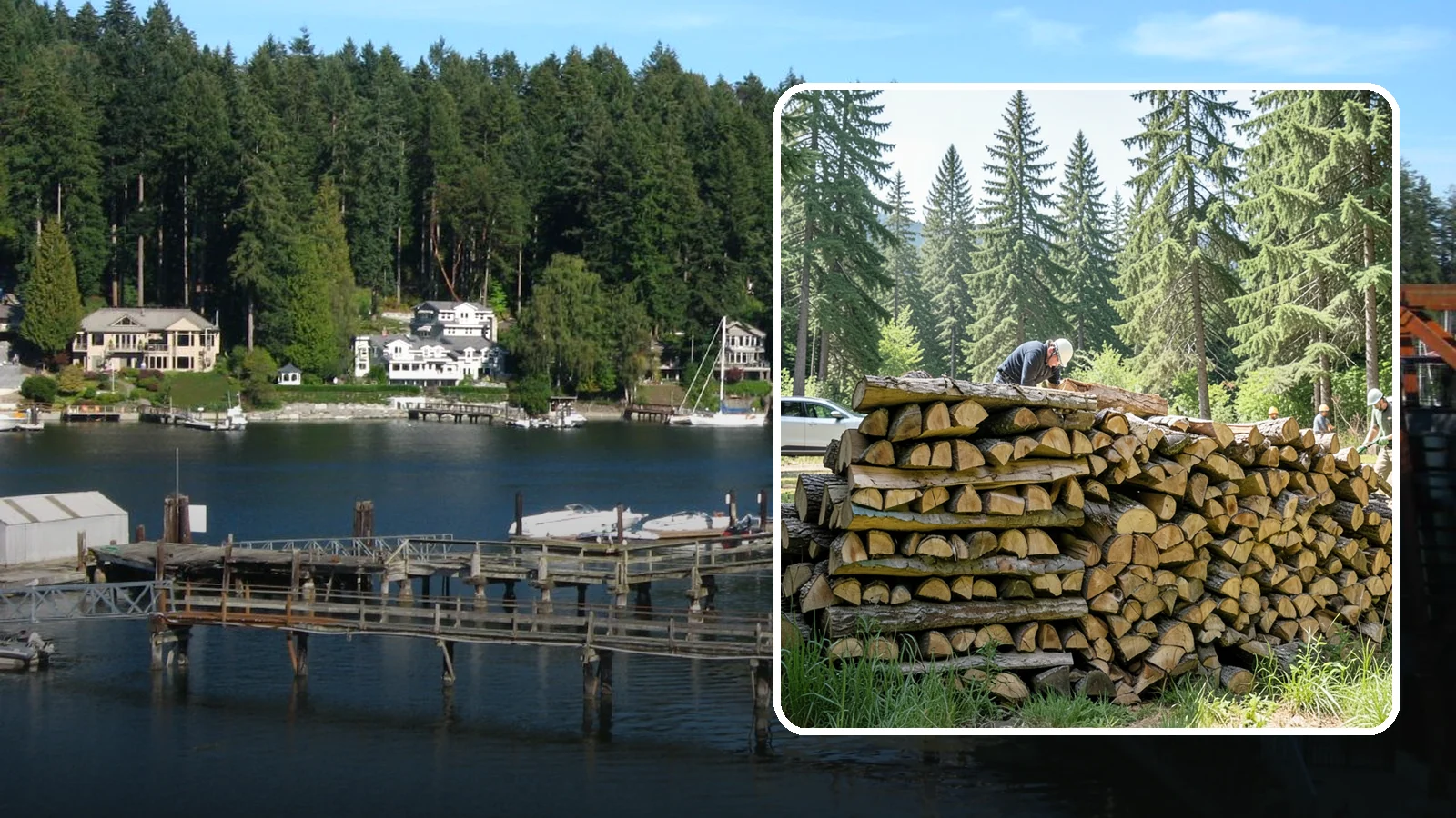 Rick of Firewood in Gig Harbor, Pierce County, WA - A rick of firewood, a stacked row of wood offering a flexible mid-size quantity for home burning.
