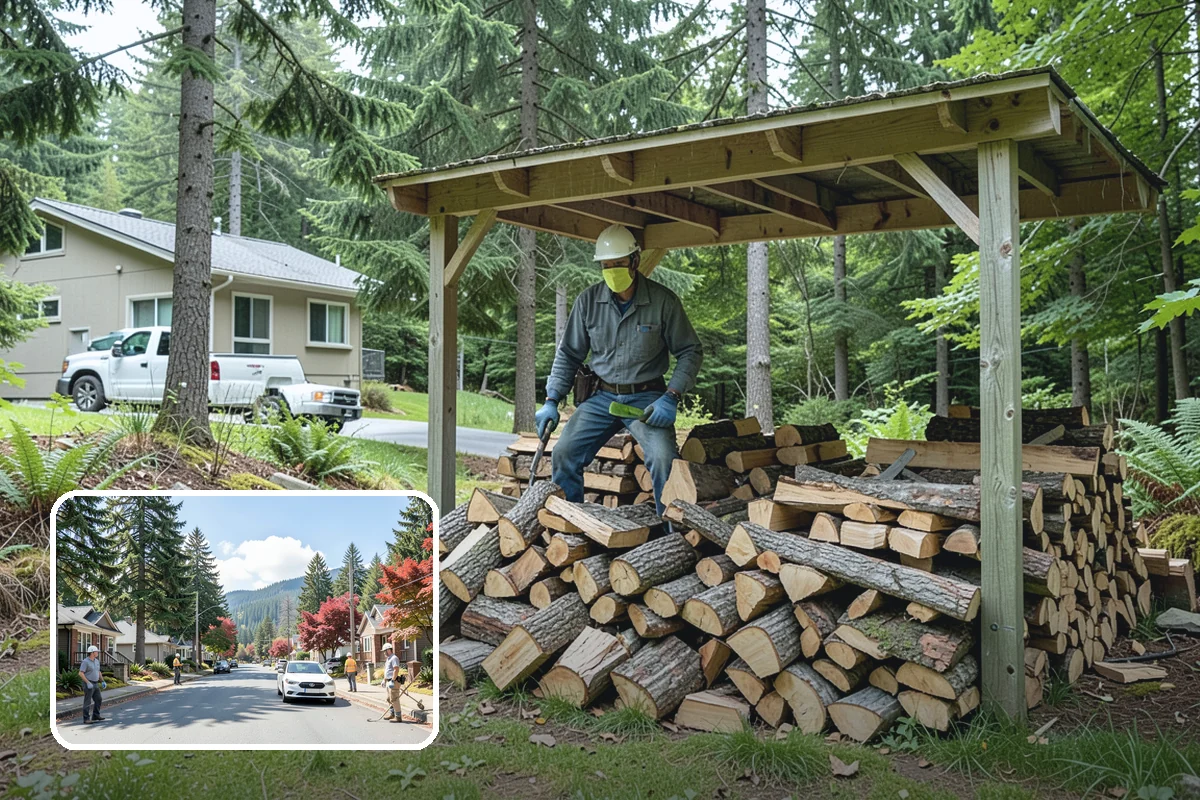 Rick of Firewood in Hunts Point, King County, WA - A generous row of wood without a full-cord commitment