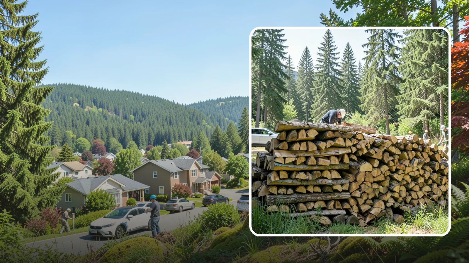 Rick of Firewood in Index, Snohomish County, WA - A rick of firewood, a stacked row of wood offering a flexible mid-size quantity for home burning.
