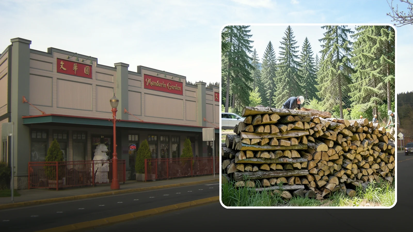 Rick of Firewood in Issaquah, King County, WA - A rick of firewood, a stacked row of wood offering a flexible mid-size quantity for home burning.