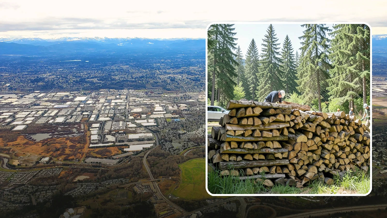 Rick of Firewood in Kent, King County, WA - A rick of firewood, a stacked row of wood offering a flexible mid-size quantity for home burning.