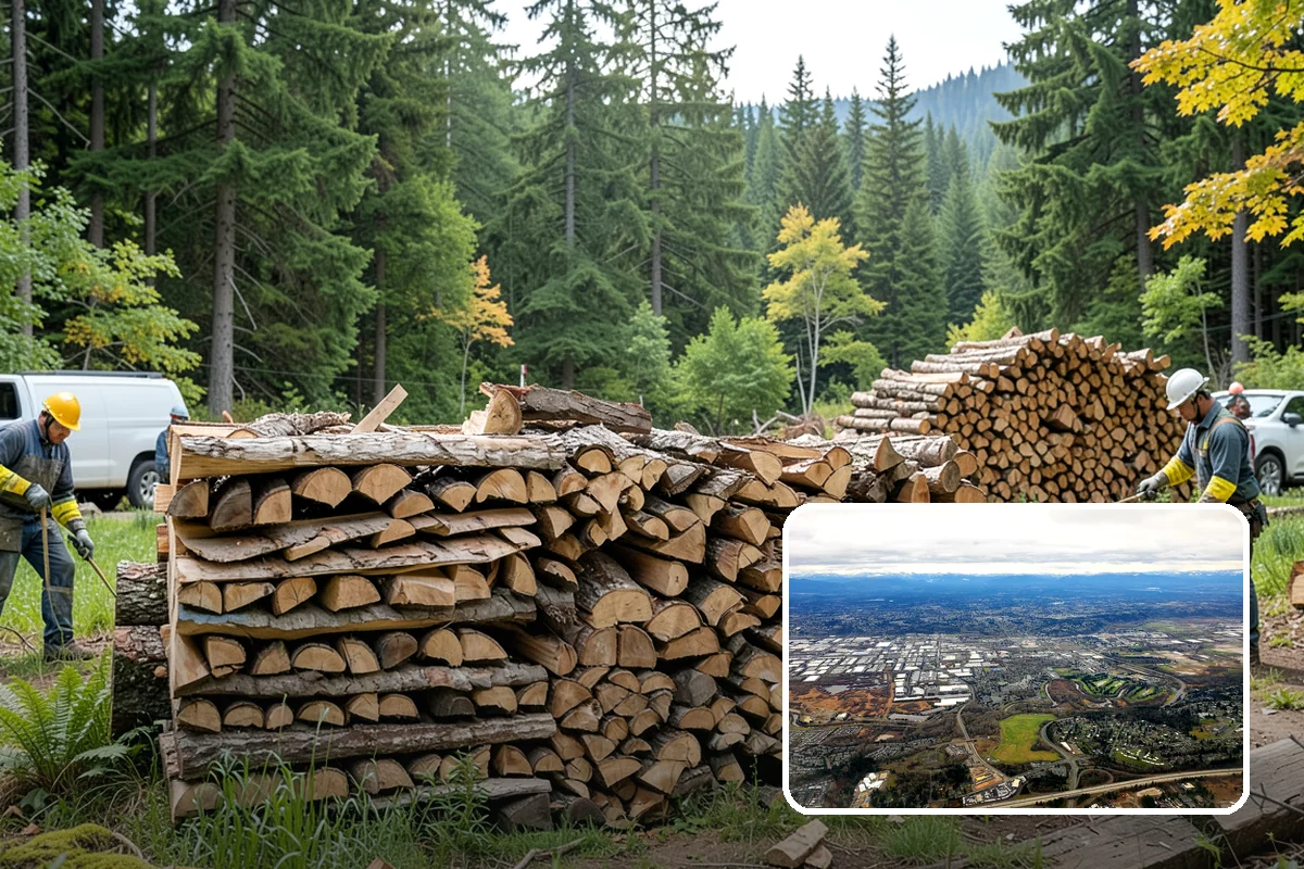 Rick of Firewood in Kent, King County, WA - A generous row of wood without a full-cord commitment