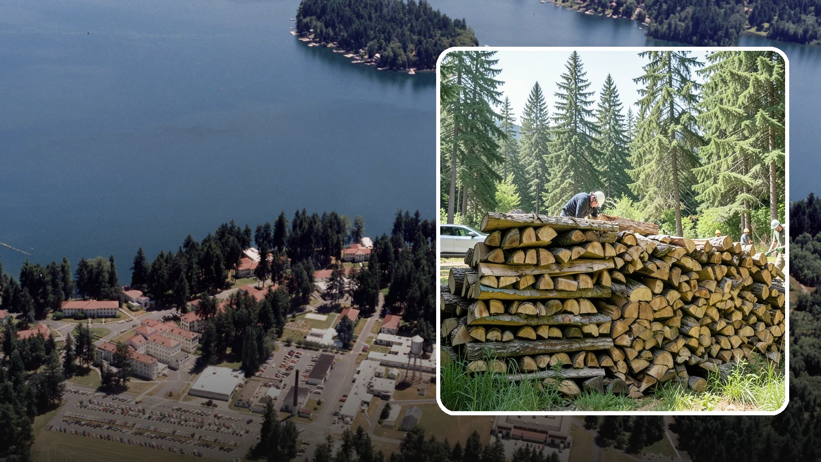 Rick of Firewood in Lakewood, Pierce County, WA - A rick of firewood, a stacked row of wood offering a flexible mid-size quantity for home burning.