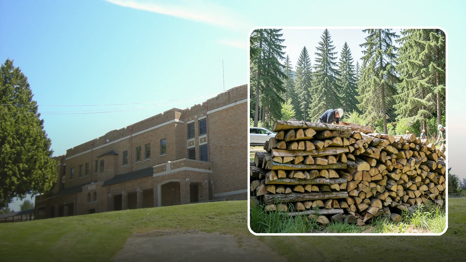 Rick of Firewood in Maple Valley, King County, WA - A rick of firewood, a stacked row of wood offering a flexible mid-size quantity for home burning.