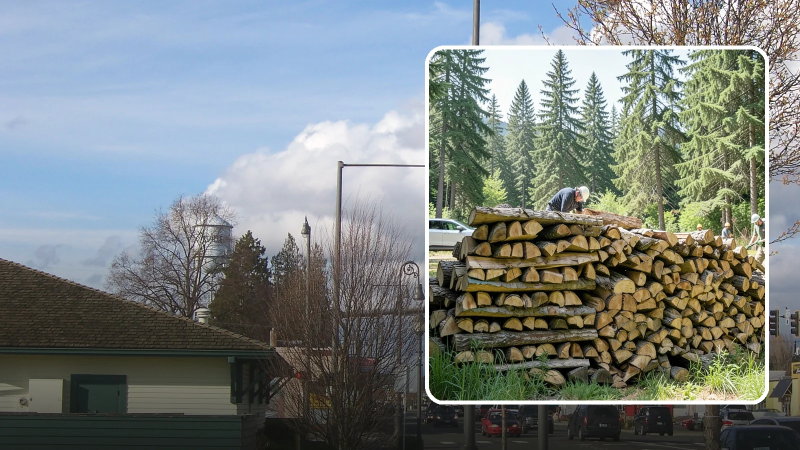 Rick of Firewood in Marysville, Snohomish County, WA - A rick of firewood, a stacked row of wood offering a flexible mid-size quantity for home burning.