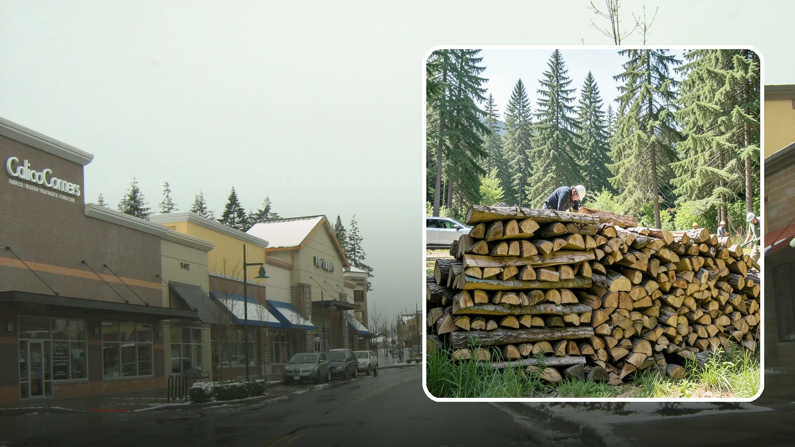 Rick of Firewood in Mill Creek, Snohomish County, WA - A rick of firewood, a stacked row of wood offering a flexible mid-size quantity for home burning.